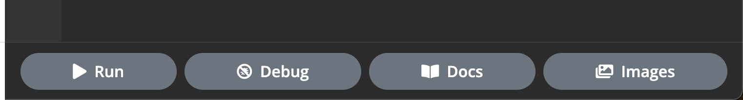 A run button in a horizontal stack of identically sized buttons